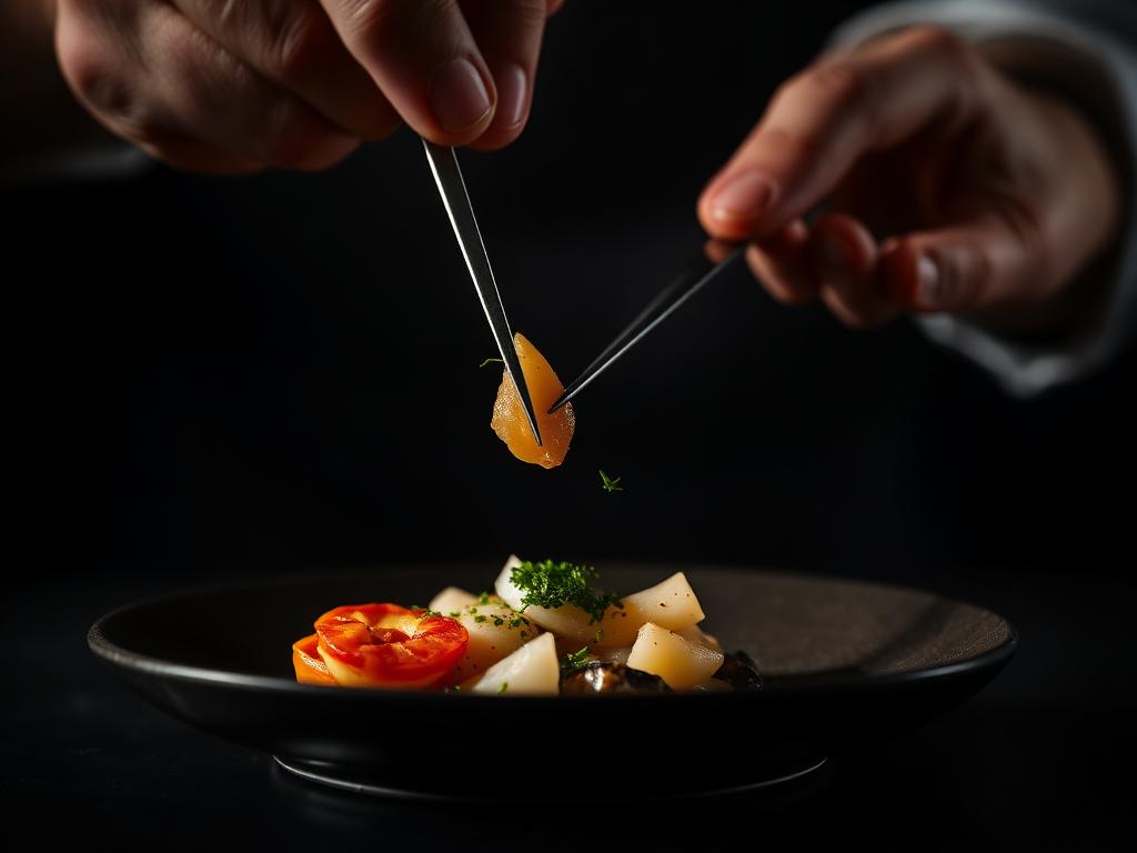Chef plating a seasonal special